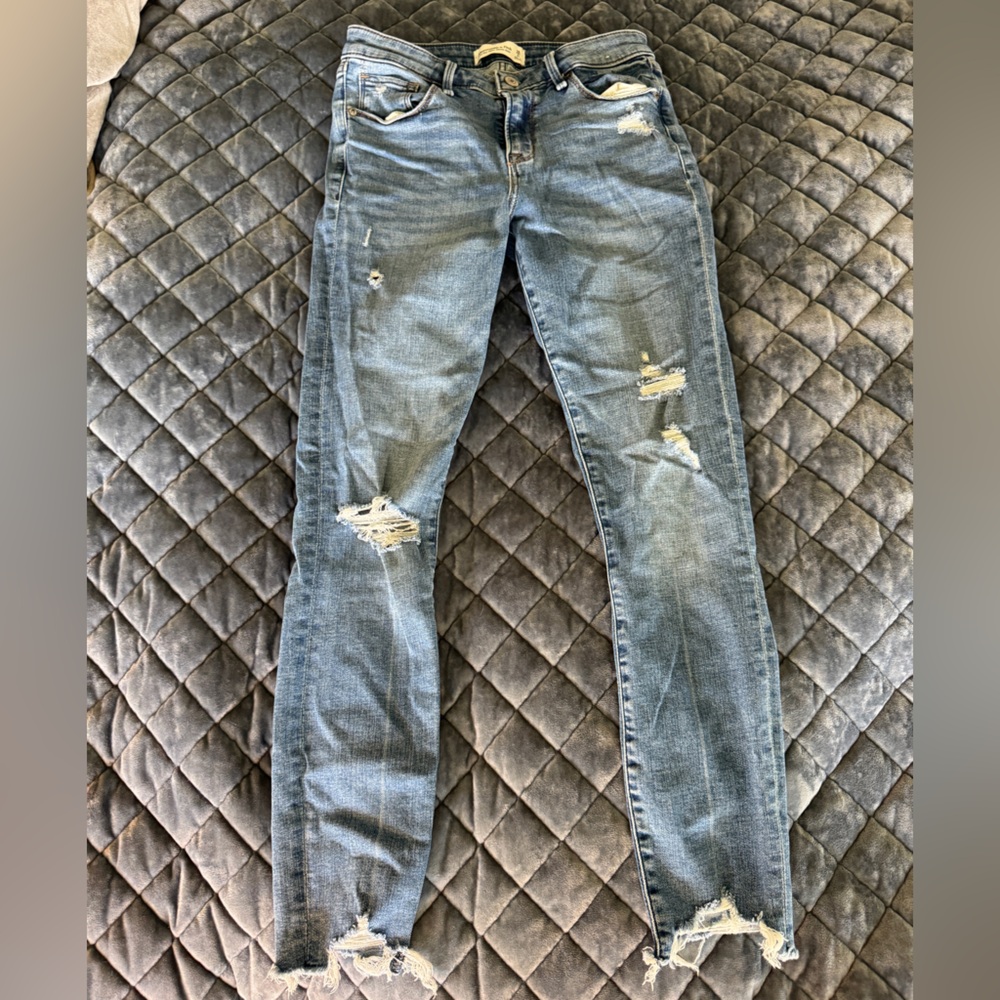 Abercrombie & Fitch Light Blue Distressed Jeans